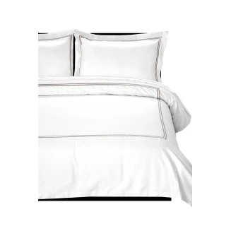 Σετ Παπλωματοθήκη Υπέρδιπλή 220x240 Satin Embroidered Classico 5-White Anna Riska