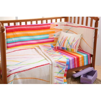 Σεντόνια Σετ Λίκνου 80x100 Viopros Μολύβια Πολύχρωμο