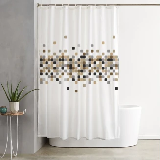 Κουρτίνα Μπάνιου 180x180 Viopros Άλμα Λευκό