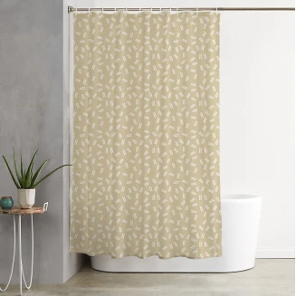 Κουρτίνα Μπάνιου 180x180 Viopros Κρούζ Μπέζ