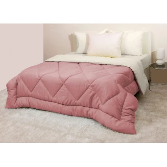 Πάπλωμα Δίχρωμο Υπέρδιπλο 220x240 Microfiber Σάπιο Μήλο-Εκρού Viopros