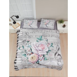 Σετ Πάπλωμα Υπέρδιπλο 220x240 Μελωδία Γκρί Viopros