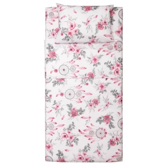 Σεντόνια Σετ Λίκνου 80x100 Viopros Λίλυ Ρόζ