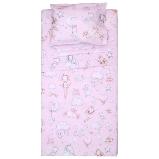 Παπλωματοθήκη Σετ Κούνιας 120x160 Viopros Όναρ Ρόζ