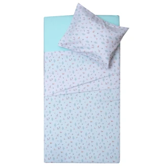 Παπλωματοθήκη Σετ Κούνιας 120x160 Viopros 2644 Φανέλλα Μέντα