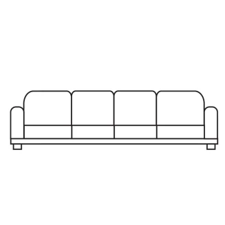 Ελαστικό Κάλυμμα Τετραθέσιου Καναπέ Mc Decor Waves Μωβ