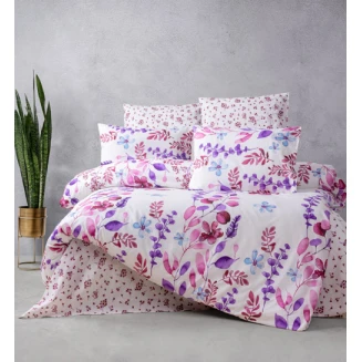 Παπλωματοθήκη Σετ Μονή 160x240 Mc Decor Flower Lila