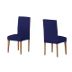 Σετ (2 Τμχ) Ελαστικά Καλύμματα Καρεκλών Με Πλάτη Tunez Μπλε
