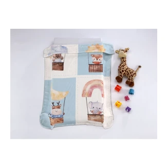 Κουβέρτα Αγκαλιάς 80x110 Mora Lumpy Τετράγωνα Γαλάζιο