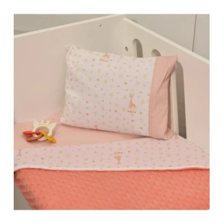 Κουβέρτα Λίκνου Διπλής Όψης 75x100  Sophie La Girafe Minky Σχ. 502