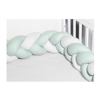 Πάντα Πλεξούδα Τριπλής πλέξης 20x200 Oliver Baby Σχ. 3130 Λευκή-Μέντα