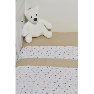 Σεντόνια Σετ  Λίκνου 2 Τεμαχίων 75x110 Oliver Baby Σχ. 404 Μπεζ