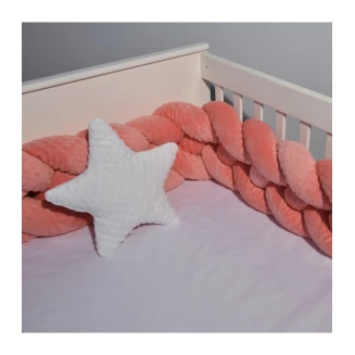 Πάντα Πλεξούδα Ανάγλυφη Βελουτέ Tετραπλή 24x200 Oliver Baby Σχ. 9260 Κοραλί