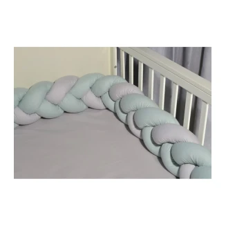 Πάντα Πλεξούδα Τριπλής πλέξης 20x200 Oliver Baby Σχ. 3305 Μέντα-Γκρι