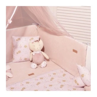 Πάντα Κούνιας 2 Όψεων Κοτλέ 34x210 Oliver Baby Σχ. 412 Ρόζ