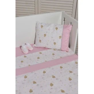 Σεντόνια Σετ Κούνιας 110x170 Oliver Baby Σχ. 412 Ροζ