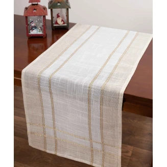 Τραπεζοκαρέ Χριστουγενιάτικο 140x140 Silk Fashion 2448 Ivory