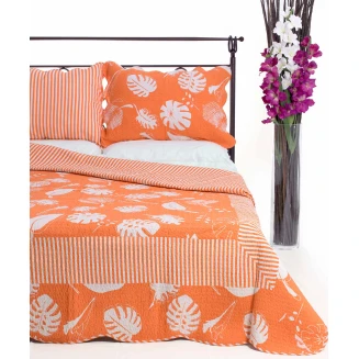 Κουβερλί Σετ Υπέρδιπλο 220x240 Silk Fashion 350 Πορτοκαλί