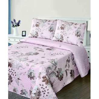 Κουβερλί Σετ Υπέρδιπλο 220x240 Silk Fashion 5305 Ρόζ