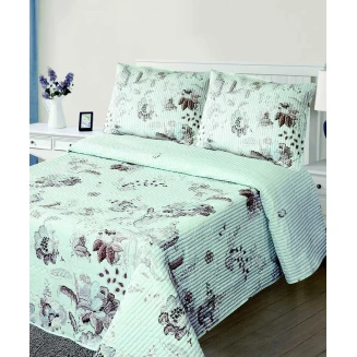 Κουβερλί Σετ Υπέρδιπλο 220x240 Silk Fashion 5305 Σιέλ