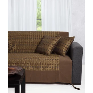 Ριχτάρι Πολυθρόνας 150x180 Silk Fashion 602 πουά   Λαδί