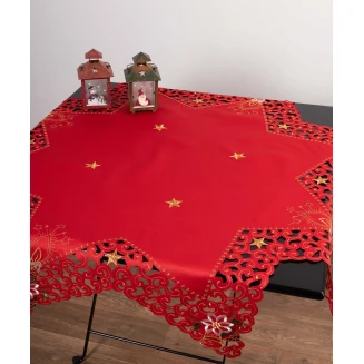 Τραπεζοκαρέ Χριστουγενιάτικο 140x140 Silk Fashion 8213 Star