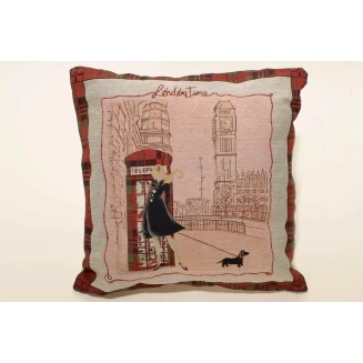 Μαξιλαροθήκη Διακοσμητική 45x45 Silk Fashion   London Booth