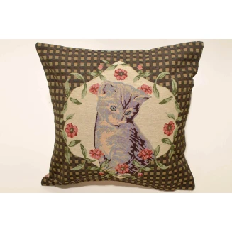 Μαξιλαροθήκη Διακοσμητική 45x45 Silk Fashion   Roses Cat