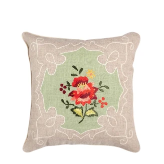 Μαξιλαροθήκη Διακοσμητική 45x45 Silk Fashion   Λινό Λουλούδι1