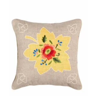 Μαξιλαροθήκη Διακοσμητική 45x45 Silk Fashion   Λινό Λουλούδι3
