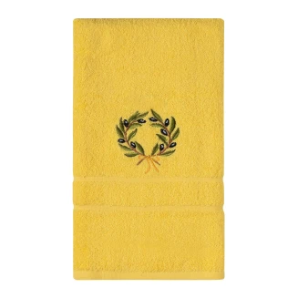Πετσέτα Προσώπου ( 50Cm X 100Cm ) Κίτρινο Με Στεφάνι Silk Fashion
