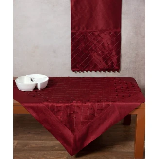 Τραπεζοκαρέ 140x140 Silk Fashion 3874 Μπορντώ