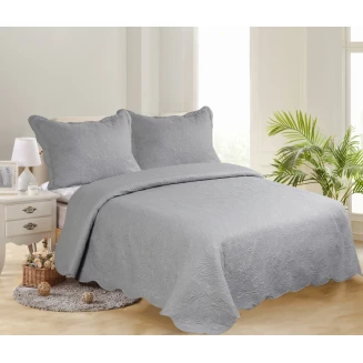 Κουβερλί Σετ Μονό 160x220 Silk Fashion Solid Light Grey-Dark Grey