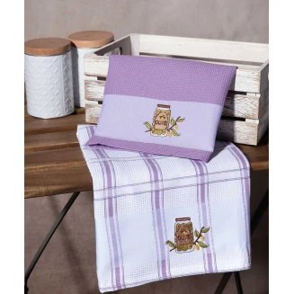 Σετ 2 Τεμ. Ποτηρόπανα 50x70 Silk Fashion Βάζο Λιλά