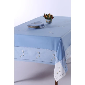 Τραπεζομάντηλο Φαγητού Με Πετσέτες 170x270 Silk Fashion 589B Σιέλ