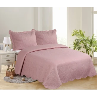 Κουβερλί Σετ Υπέρδιπλο 220x240 Silk Fashion Solid Amethyst-Cream