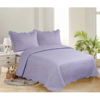 Κουβερλί Σετ Υπέρδιπλο 220x240 Silk Fashion Solid Light Lila-Dark Lila