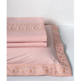 Σεντόνια Βαμβακερά ( 230Cm X 250Cm 2X 50Cm X 70Cm) M126 Ρόζ Silk Fashion