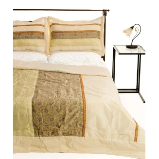 Κουβερλί Σετ Υπέρδιπλο 220x240 Silk Fashion Taj Mahal Ivory