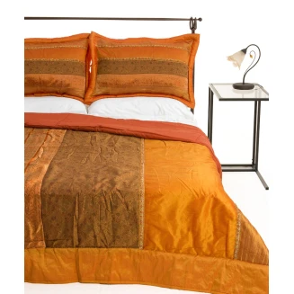 Κουβερλί Σετ Υπέρδιπλο 220x240 Silk Fashion Taj Mahal Πορτοκαλί
