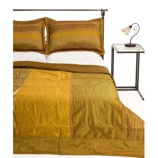 Κουβερλί Σετ Υπέρδιπλο 220x240 Silk Fashion Taj Mahal Χρυσό