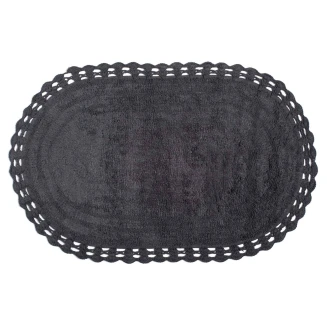 Πατάκι Μπάνιου 70x140 Silk Fashion Oval Σκούρο Γκρί