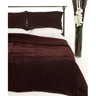 Κουβερλί Σετ Υπέρδιπλο 220x240 Silk Fashion Velvet Μελιτζανί