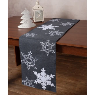Χριστουγεννιάτικη Τραβέρσα Nw348 (35Cm X 170Cm) Ανθρακί Silk Fashion