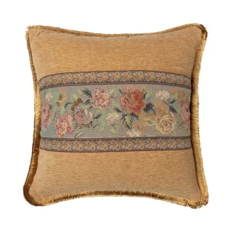 Μαξιλαροθήκη Με Κρόσσι 572 (45Cm X 45Cm) Χρυσό Silk Fashion