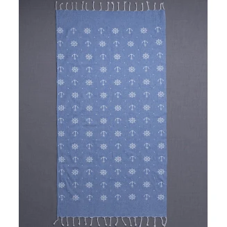Πετσέτα Θαλάσσης Pestemal 90x180 Silk Fashion sf1755 Μπλέ