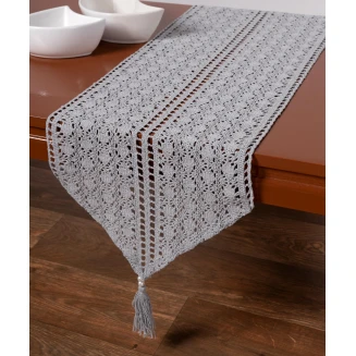 Silk Fashion Πλεκτή τραβέρσα c210 (32cm x 160cm) γκρί