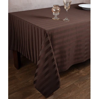 Τραπεζομάντηλο 130x130 Silk Fashion Ριγέ Dimitra Καφέ