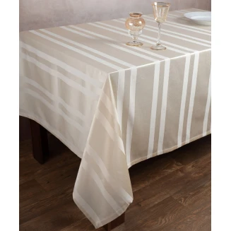 Τραπεζομάντηλο 130x130 Silk Fashion Ριγέ Dimitra Μπέζ