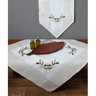 Silk Fashion Ροτόντα bg23a (220cm) ivory με κίτρινη ελιά